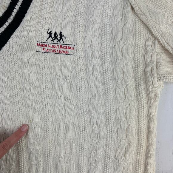 VTG Nutmeg Cable Knit Major League Baseball Players Alumni Sweater Size Large - Picture 11 of 15